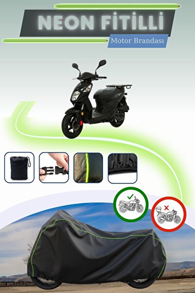 Cemku Cool قفل أسود قماش مجدّل حقيبة، لا يناسب ماركة SYM Xpro 125 Motor.