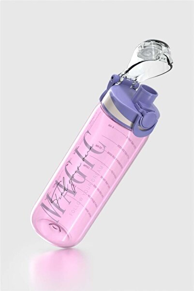 Renga Trego Text Patterned 630 ml Tritan Flask 912155 Purple