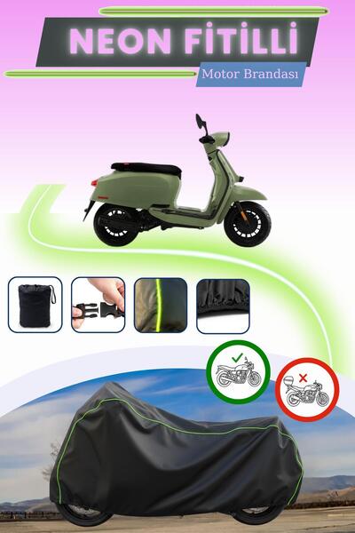 Cemku Cool غطاء محرك لامبريتا V50 متوافق مع نيون فيتيلي، أسود اللون