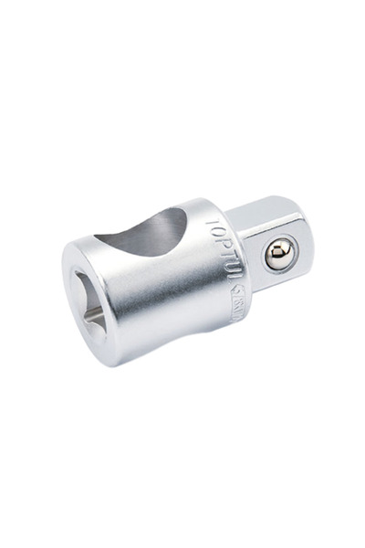 TOPTUL CAGA1216 socket wrench adapter, with 17.2 mm hole, 3/8 inch - 1/2 inch square, length 44 mm,