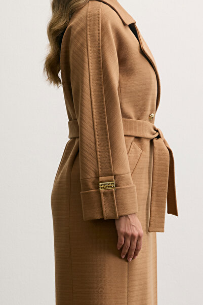 KENT Classic Long Mustard Coat with Belt