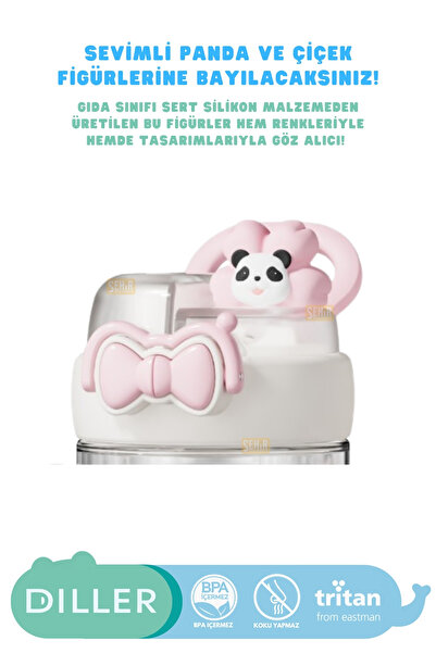 DILLER 580ml New Collection Cute Animals Fancy Tritan Kids Water Bottle With/Without Straw with Neck Strap