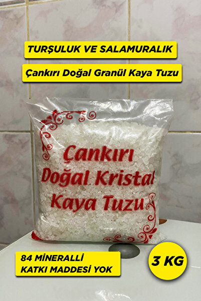 SETA Shop Çankırı Doğal Granül Kaya Tuzu Turşuluk ve Salamuralık (3 Kg) Sarı ...