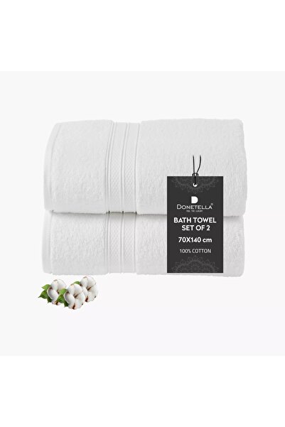 Generic DONETELLA 2-Piece 600 GSM Combed Cotton Bath Towel Set - 70x140 cm