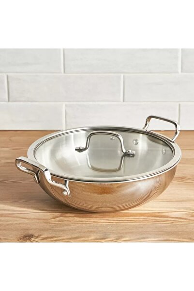 Generic Argent Tripro Tri-Ply Stainless Steel Induction Base Kadai - 28 cm