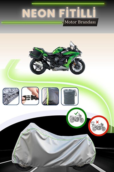 Cemku Cool غطاء محرك كاواساكي نينجا H2 SX باللون الرمادي قماش مجدّل حقيبة بدو...