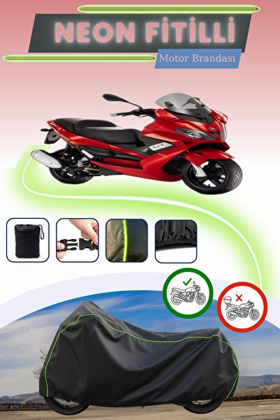 Cemku Cool قفل أسود قماش مجدّل حقيبة، لا يناسب غطاء المحرك Gilera Nexus 250