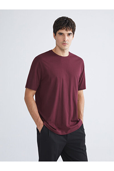 LC Waikiki Cey New Season Large Size Crew Neck Combed Cotton Men's T-Shirt