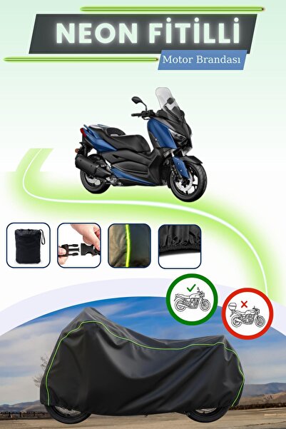 Cemku Cool أسود قماش مجدّل حقيبة، غطاء محرك ياماها X-Max 250 بدون قفل