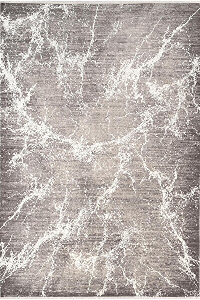 Karmen Halı Art AT003A Gri Halı Modern Desen Triko Akrilik Viskon Boyama Yüks...