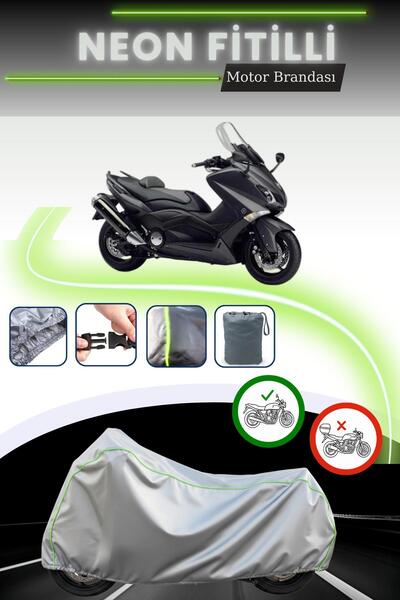 Cemku Cool غطاء محرك رمادي قماش مجدّل حقيبة، غير متوافق مع قفل ياماها Tmax 530