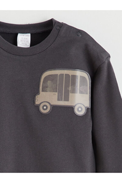LC Waikiki Gri Bisiklet Yaka Erkek Bebek Sweatshirt ve Eşofman Alt 2'li