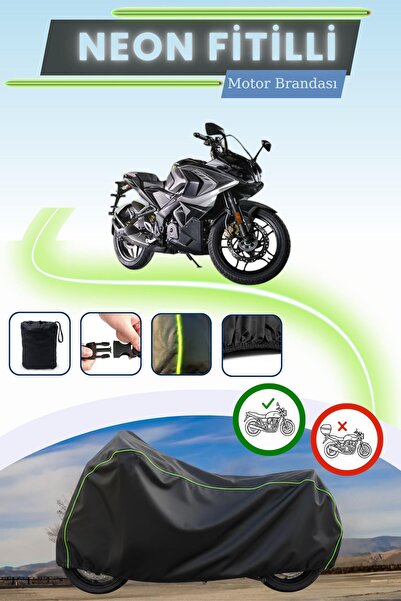 Genel Markalar Siyah Kilit Uyumlu Neon Fitilli Bajaj Pulsar RS 200 Uyumlu Mot...