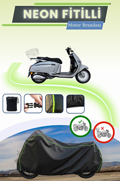 Cemku Cool غطاء محرك متوافق مع نيون فيتيلي يوكي ريزوتو 125 سي سي من بلاك ليكت