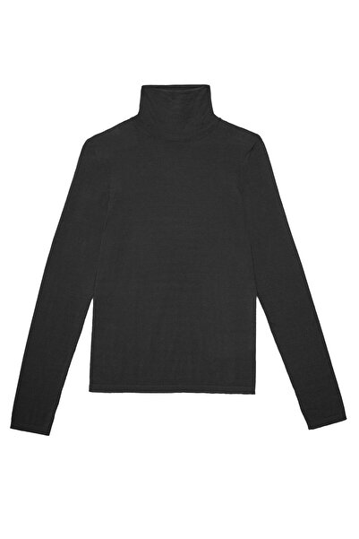 Beauty Omelette Antrasit Melanj %100 Yün İnce Balıkçı Kazak