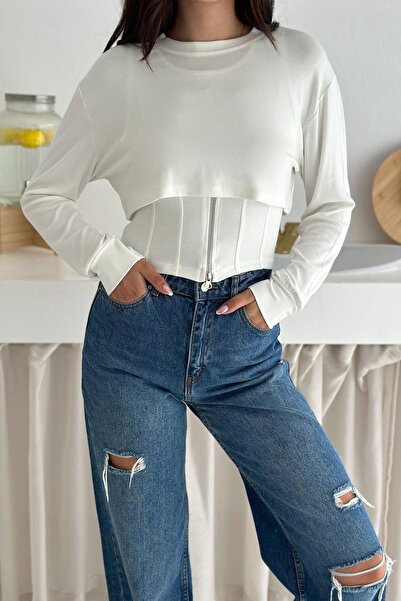 Noa Noa Γυναικείο Crop Top με φερμουάρ – Μοντέρνο κοψίμα & Χρηστικό στυλ