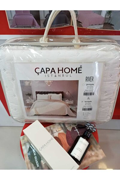 Çapa Home Tek Kişilik Premium Kalite 4 Mevsim Volanlı Yastık Kılıflı Oda Koku Hediyeli Yatak Örtüsü Battaniye