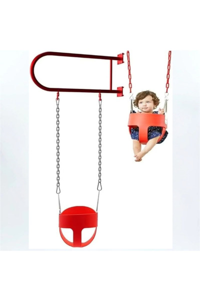 ALRWAD Iron Wall Swing with Kids Swing Seat and Chains for Outdoor Use, Heavy Duty Seat with Iron Bar