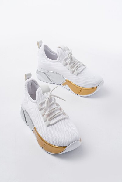 Budi Rs-400 White Lace-Up Mesh Colorful Sole Daily Women's Sports