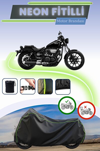 Cemku Cool غطاء محرك أسود قماش مجدّل حقيبة متوافق مع ياماها XV950