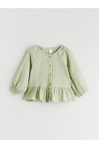 LC Waikiki Bisiklet Yaka Kız Bebek Müslin Gömlek ve Pantolon