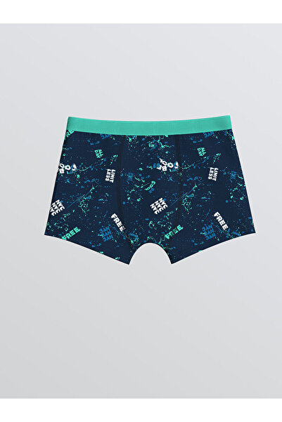 LC Waikiki Navy Blue Printed Boys' Boxers 3 Pieces