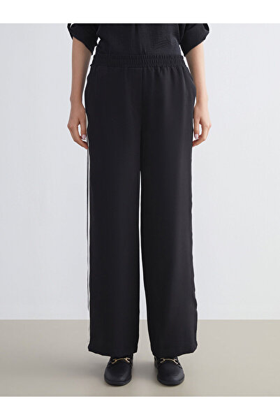 LC Waikiki Black Women's Trousers with Elastic Waistband Detail