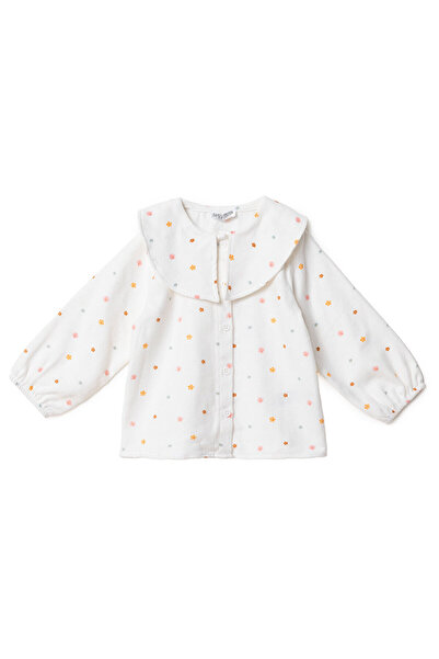 ebebek Hello Baby HelloBaby Kız Bebek Gömlek Düğmeli Bebe Yaka Uzun Kol