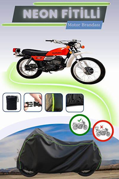 Cemku Cool قفل أسود قماش مجدّل حقيبة، لا يناسب دراجة سوزوكي TS 185 النارية