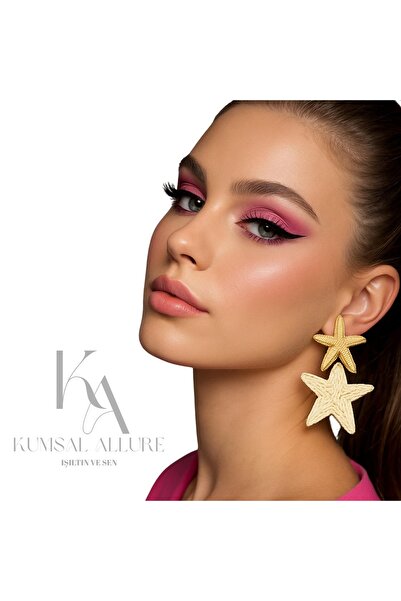 Kumsal Allure Gold Starfish Earrings – Summer Bohemian Design, Handmade