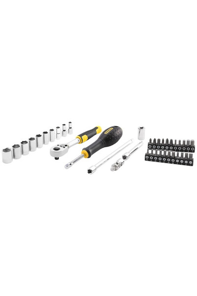 Stanley 72-tooth ratchet and socket set 1/4 in., with accessories, 38 pcs.