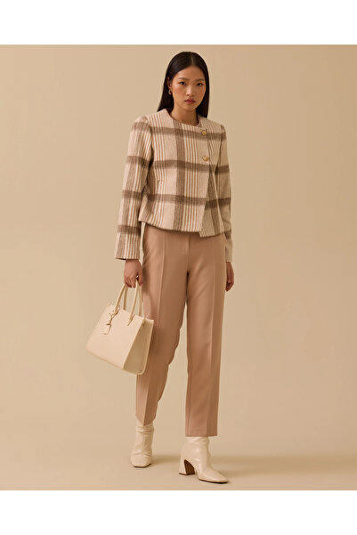 SEÇİL Düğmeli Cep Detaylı Bel Boy Ceket