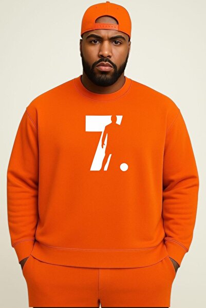 E-ROMA Hanorac unisex cu 3 fire din bumbac pieptănat, cu 7 imprimeuri, mărime...