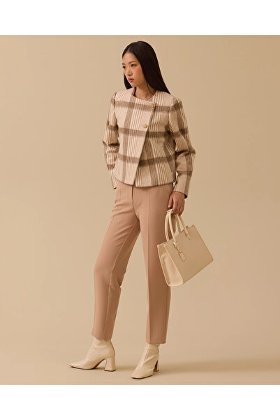 SEÇİL Düğmeli Cep Detaylı Bel Boy Ceket