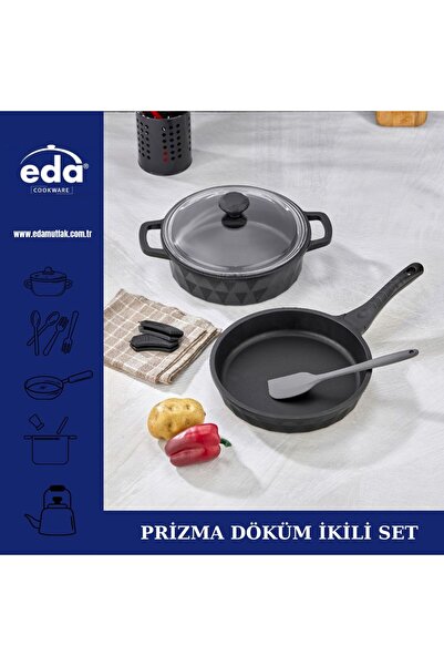Eda PRİZMA DÖKÜM İKİLİ TAVA BASIK SETİ