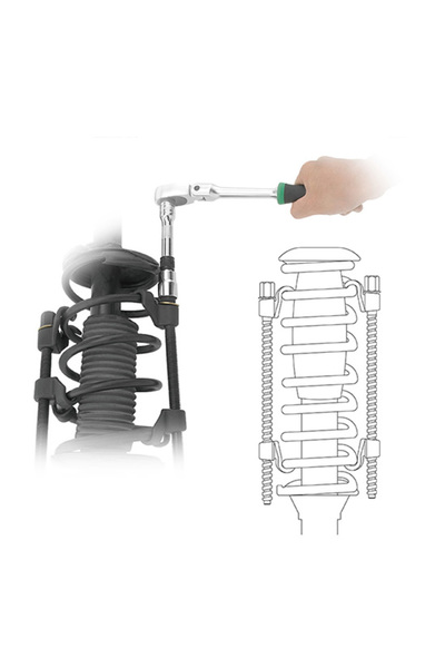 TOPTUL Set of 2 JEAC0137 TOPTUL spring presses, maximum opening 370 mm, square driver 21 mm or 1/2 i