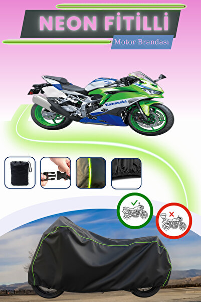 Cemku Cool قفل أسود متوافق مع نيون فيتيل كاواساكي نينجا ZX-4RR 40. قماش محرك ...