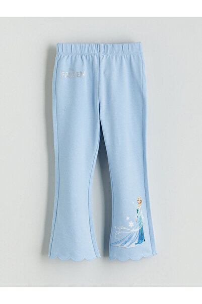 LC Waikiki Beli Lastikli Elsa Baskılı Kız Çocuk Tayt Pantolon