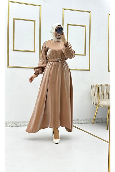 Moda Krash Satin Dress with Belt as a Gift