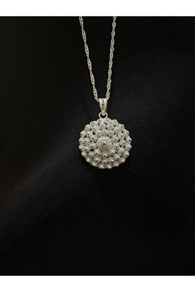 bigakan 925 Ayar Gümüş Telkari Bereket Sembolü Köpük Kolye – Singapur Zincir ...