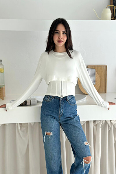 Noa Noa Γυναικείο Crop Top με φερμουάρ – Μοντέρνο κοψίμα & Χρηστικό στυλ