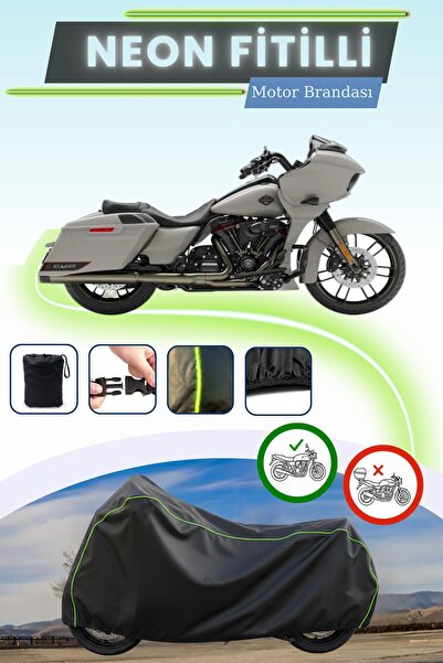 Cemku Cool غطاء محرك أسود قماش مجدّل حقيبة من نوع Lock-And-Go لدراجات هارلي د...