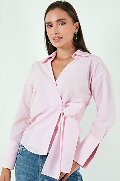 Genel Markalar Kruvaze Kapama Yandan Bağlamalı Gömlek Yakalı Geniş Yırtmaçlı ...