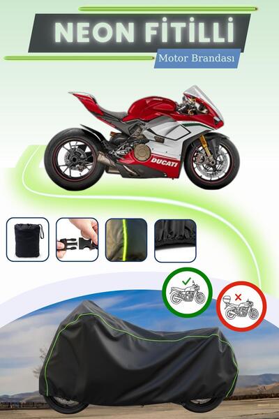 Cemku Cool قفل أسود قماش مجدّل حقيبة، لا يناسب غطاء محرك دوكاتي بانيجال V4 R