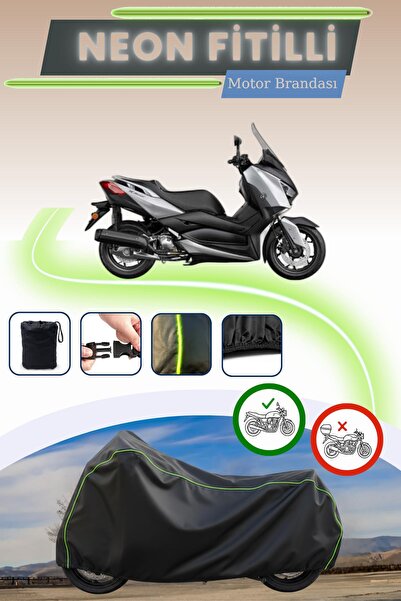 Cemku Cool غطاء محرك أسود قماش مجدّل حقيبة متوافق مع ياماها X-Max 125 ABS