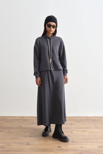 Nihan Örme Spor Etek Bluz Takım Lacivert