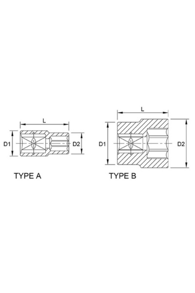 TOPTUL BAEA1207 socket wrench, 3/8 inch square drive, hexagonal profile, 7 mm opening, chrome va