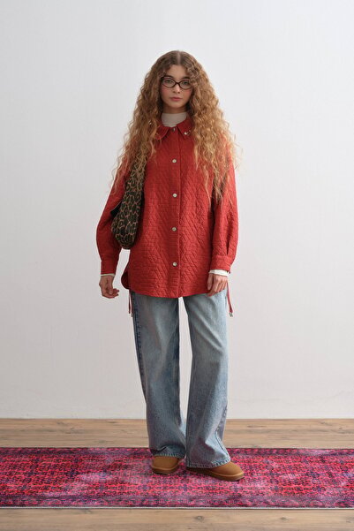 Nihan İnce Kapitone Ceket Kiremit