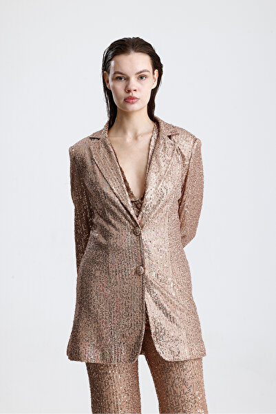 Sense Lined Sequin Evening Dress Jacket |   Ckt34262 Milk Coffee