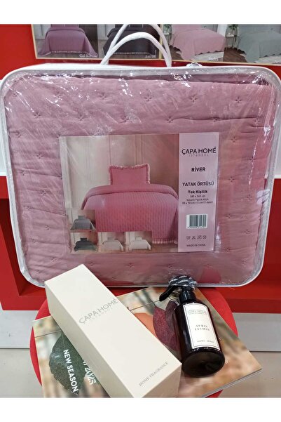 Çapa Home Tek Kişilik Premium Kalite 4 Mevsim Volanlı Yastık Kılıflı Oda Koku Hediyeli Yatak Örtüsü Battaniye